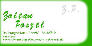 zoltan posztl business card